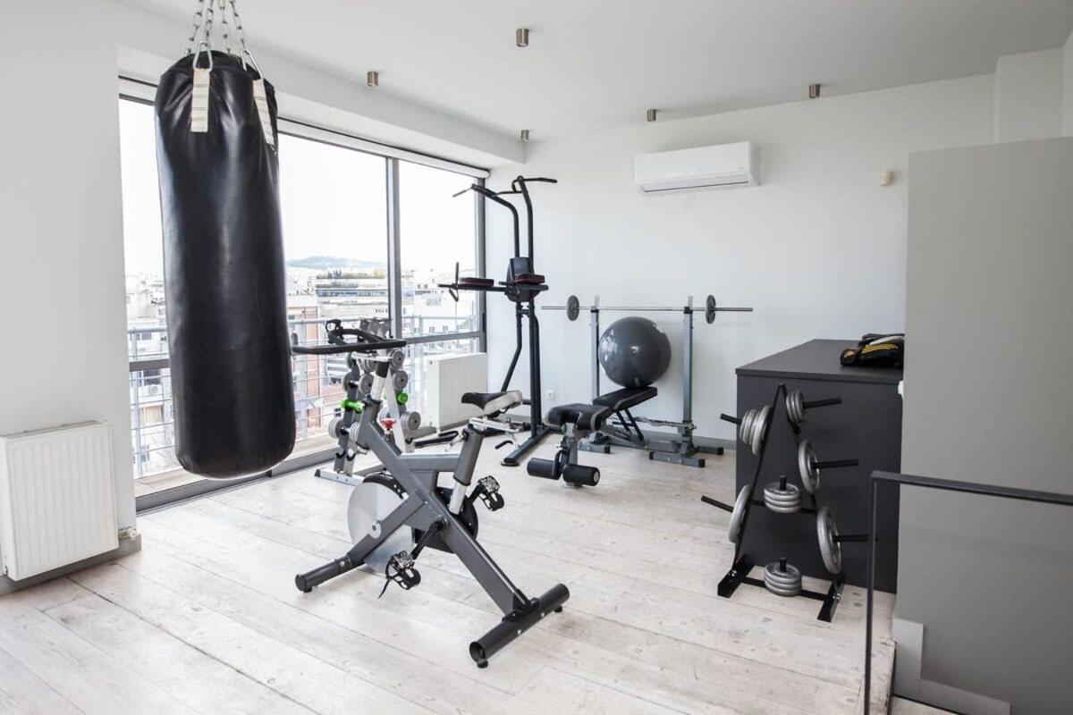 Penthouse With 360 View Of Athens And Private Gym Apartment Екстериор снимка