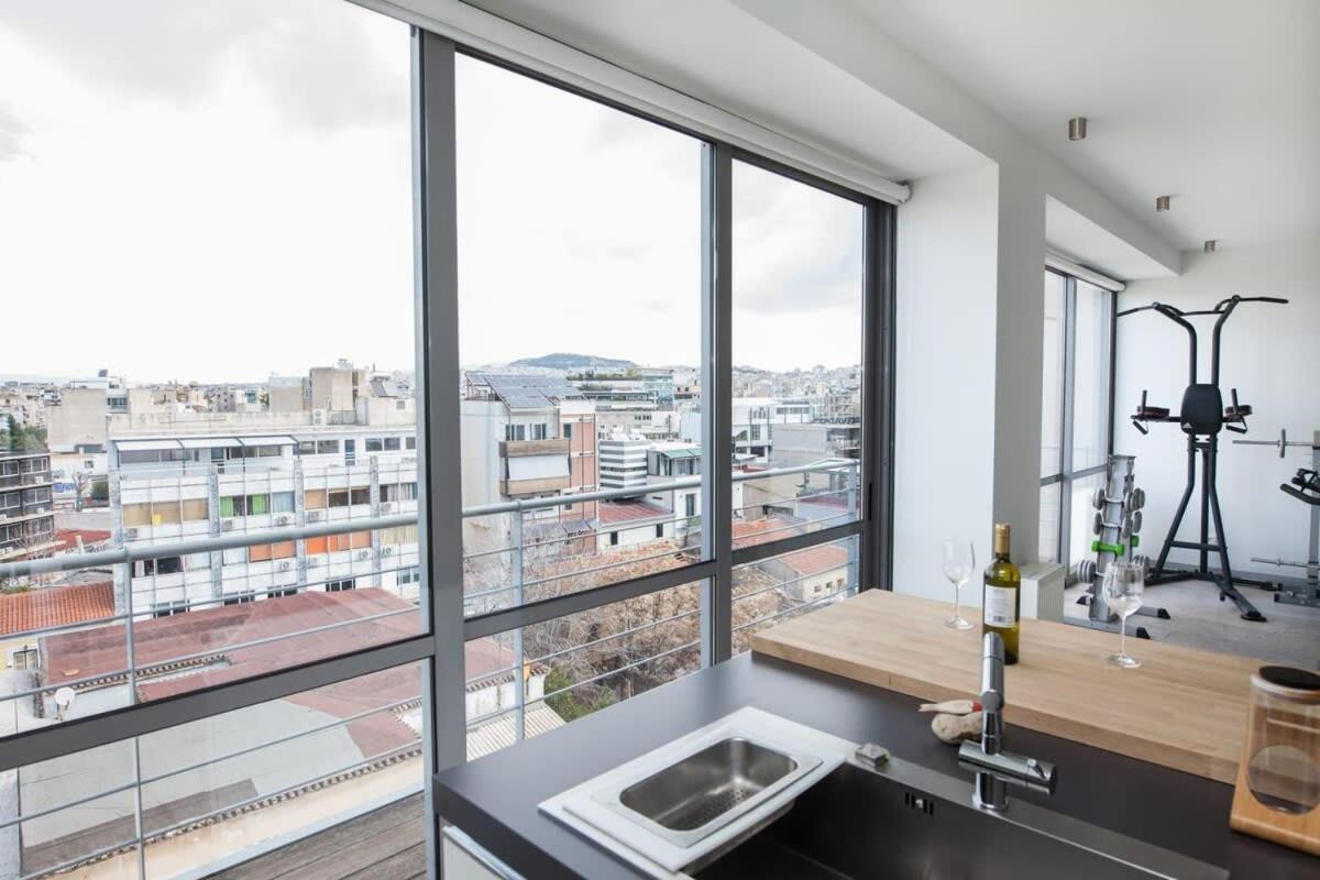 Penthouse With 360 View Of Athens And Private Gym Apartment Екстериор снимка